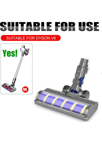 Dyson Için Elektrik Motor Fırçası Turbo V6 DC62 DC58 LED Işık Parkı Fayans Için Yumuşak Kıllı Fırça Rulosu (Yurt Dışından) fiyatları