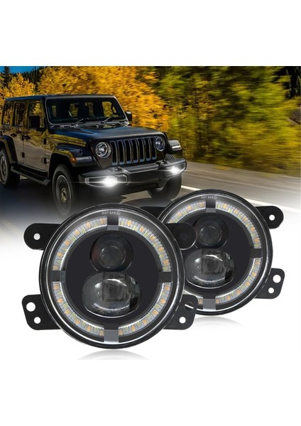 Jeep Wrangler Için Beyaz Drl Amber Sinyal Işıkları ile 4 Inç Tur LED Sis Farları Jk Dodge Chrysler Aksesuarları (Yurt Dışından) indirimleri