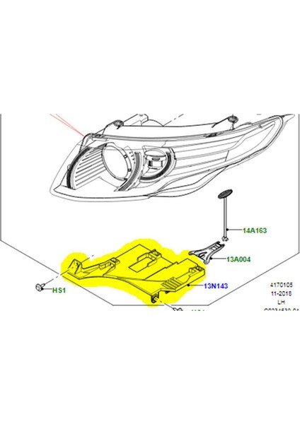 1paır Araş Far Görev Montajı Için Araç Rover Ranger-Rover Evoque 2010-2018 LR025744 LR044484 (Yurt Dışından)