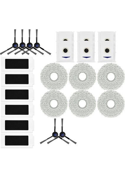 Ecovacs Debot T30 Pro / T30 Pro Omni / T30 Max / Yeed M12 Pro+ Yan Fırça Yığın Filtresi Mop Kumaş Toz Torbası Parçaları (Yurt Dışından)