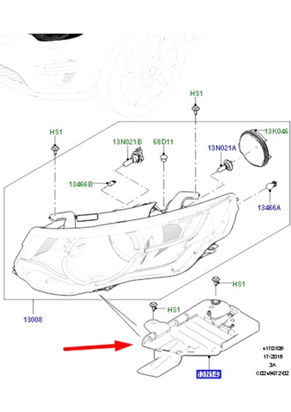 Araba Ön Far Montaj Braketi LR066965 Land Rover Discovery Sport L550 2015-2019 (Yurt Dışından) modelleri