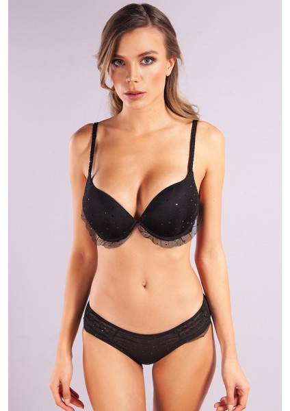 Golshan Galiana Mini Slip, Kadın Tül Transparan Siyah Külot indirimleri