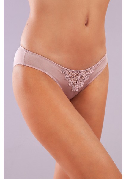 Golshan Garland Mini Slip, Kadın Güpürlü Açık Pembe Külot