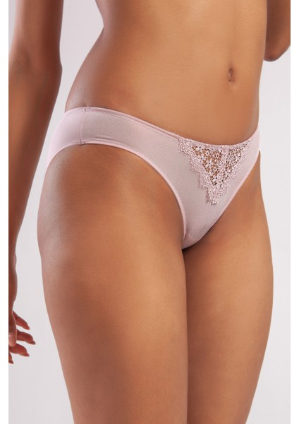 Golshan Garland Mini Slip, Kadın Güpürlü Açık Pembe Külot