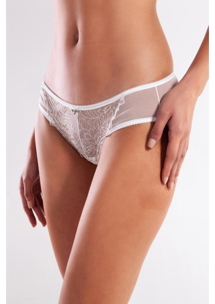 Golshan Gaspara Mini Slip, Kadın Güpürlü Tüllü Ekru Normal Kesim Külot fiyatları