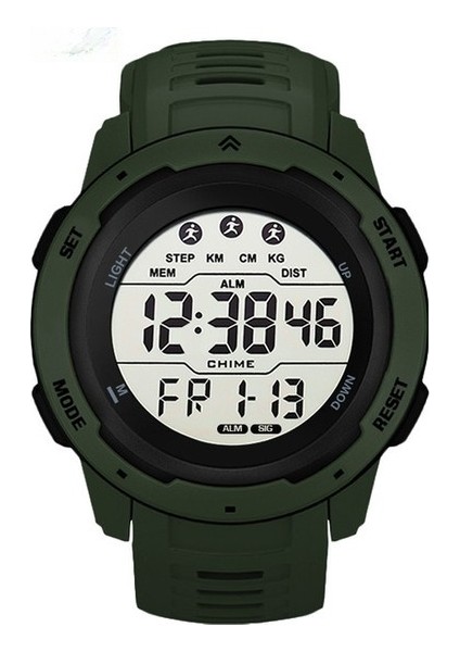 Yeşil Yenı Dijital Spor Izle Erkekler Aydınlık Arama Rahat Bilek Saatler Kauçuk Kayış Moda Saat Su Geçirmez Kol Saati Erkekler Için (Yurt Dışından)