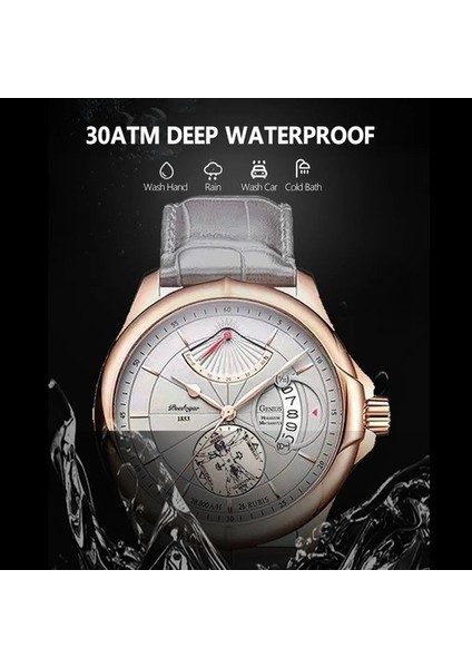 Isviçre Marka Poedagar Erkekler Için Izle Erkek Saatleri Moda En Lüks Spor Erkek Kol Saati Su Geçirmez Aydınlık Deri Tarih (Yurt Dışından)