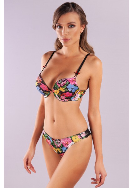 Golshan Garden Brazillian Slip, Kadın Dantelli Çiçek Baskılı Brezilyan Külot indirimleri