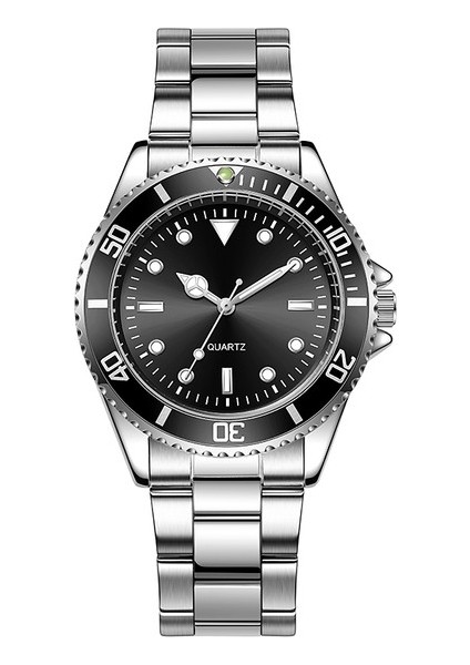 Gümüş-Siyah Sıcak Lüks Kuvars Saatler Erkekler Bilek Relojes De Cuarzo Para Hombre Orologio Uomo Oem Özel Logo Saatler Erkekler (Yurt Dışından)