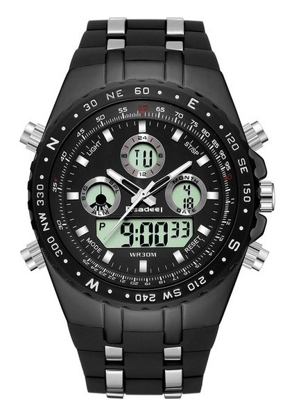 Siyah Readeel Üst Marka Spor Kuvars Kol Saati Erkekler Askeri Su Geçirmez Saatler Casıo (Yurt Dışından)