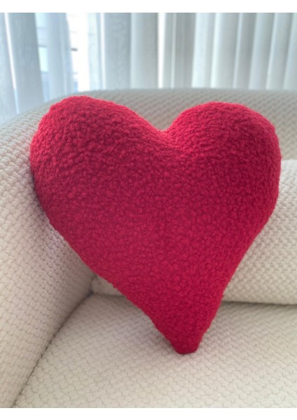 Teddy Kalp Yastık Kırmızı Handmade