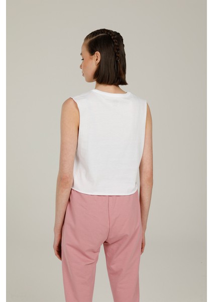 WM DROP V MUSCLE TANK-B Beyaz Kadın Kısa Kol T-Shirt modelleri