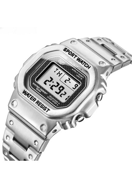 Açık LED Dijital Spor Saatler Erkekler Paslanmaz Çelik Üst Marka Lüks Zaman Dilimi Su Geçirmez Casıo (Yurt Dışından)