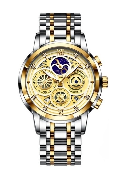 Altın Sarı Erkekler Izle Lıge Üst Marka Lüks Rahat Spor Saatler Erkekler Için Paslanmaz Çelik Kol Saati Casıo (Yurt Dışından)