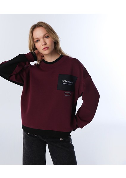 Colorblock Patch'li Sweatshırt TW6250091056035