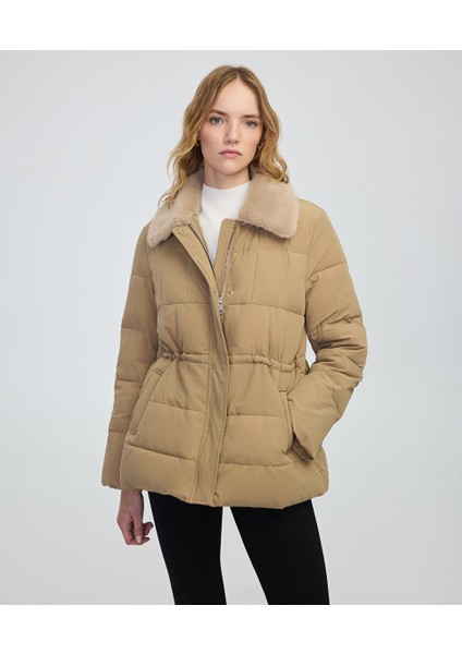 Suni Kürk Yakalı Kapitone Mont IW6250012072003