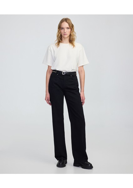 Zincirli Kemerli Wide Leg Jean Pantolon IW6250018048001