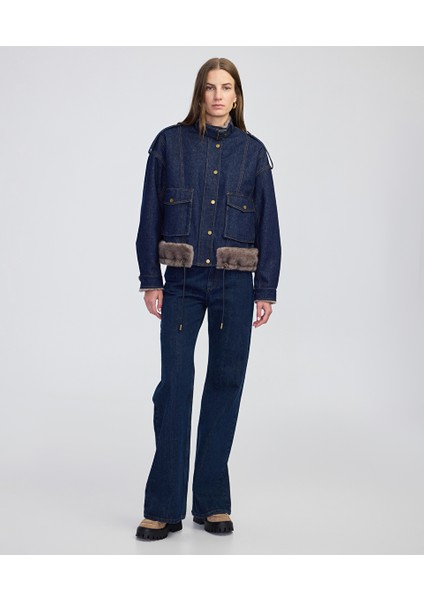 Suni Kürk Mix Kemerli Denim Mont IW6250012208629 modelleri