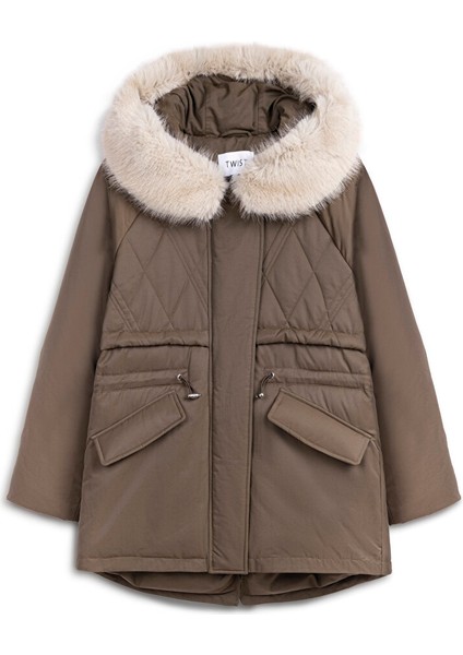 Suni Kürk Yakalı Mont TW6250012218007 indirimleri