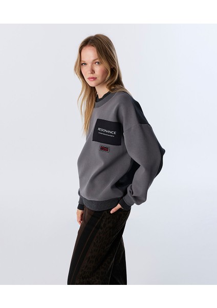 Colorblock Patch'li Sweatshırt TW6250091056005