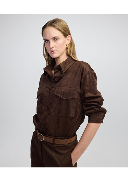 Süet Görünümlü Gömlek Ceket IW6250025041074