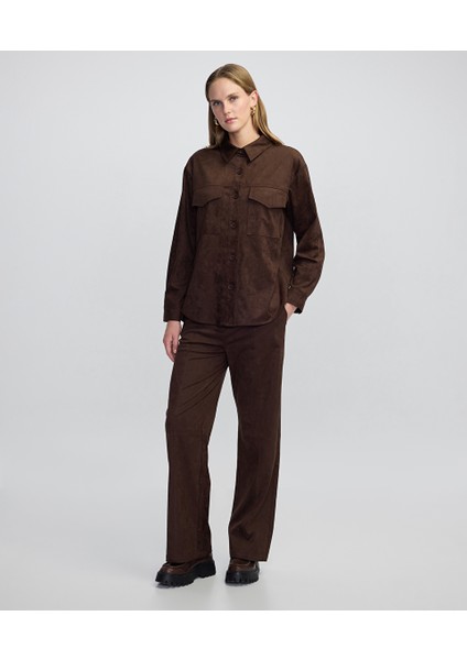 Süet Görünümlü Gömlek Ceket IW6250025041074 fırsatları