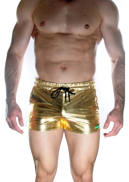 Erkek Gold Lame Short