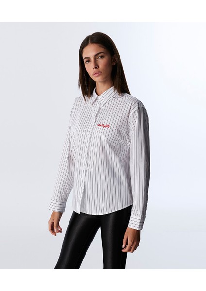 Nakışlı Çizgi Desen Gömlek TW6250025113018