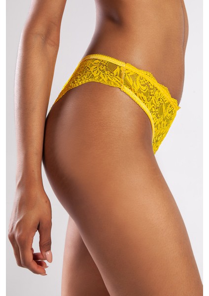 Golshan Gcolors Brazillian Külot, Kadın Dantelli Sarı Brezilyan Külot modelleri