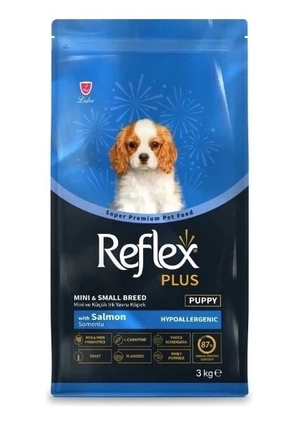 Reflex Plus Somonlu Mini ve Küçük Irk Yavru Köpek Maması 3 kg modelleri