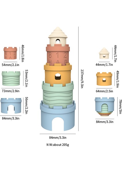 Bebekler ve Küçük Çocuklar Için Eğitimsel Erken Eğitim Renk Bilişi Silikon Jenga Oyuncakları (Yurt Dışından) fiyatları