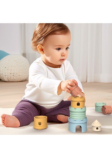 Bebekler ve Küçük Çocuklar Için Eğitimsel Erken Eğitim Renk Bilişi Silikon Jenga Oyuncakları (Yurt Dışından) modelleri