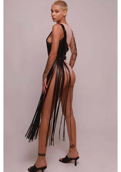 Püsküllü Deri Ceket Harness, Püsküllü Seksi Deri Harness - BRF1014 modelleri