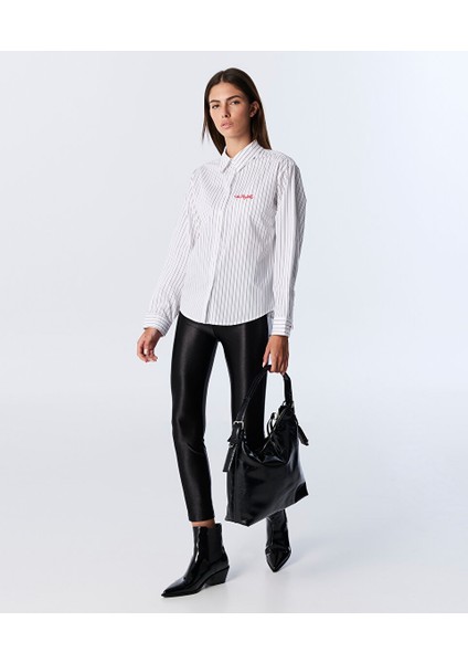 Nakışlı Çizgi Desen Gömlek TW6250025113018 fırsatları