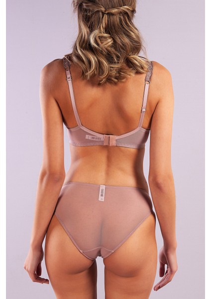 Golshan Giselle Mini Slip, Kadın Güpürlü Saten Bakır Külot