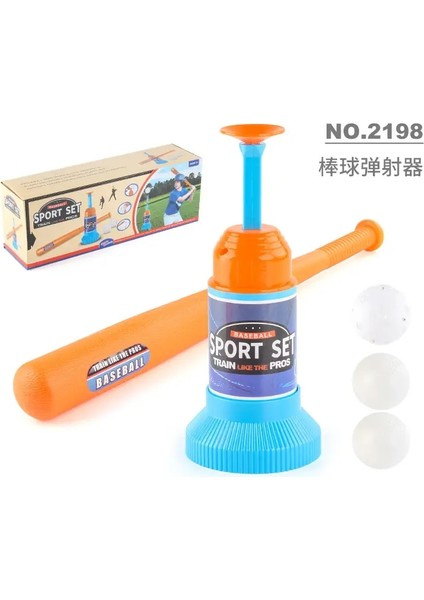Ayarlanabilir Beyzbol Fırlatma Makinesi Kombinasyonu Set Açık Hava Spor Oyuncakları Çocukların Açık Beyzbol Ejeksiyon Spor Oyuncakları Juegoscolor: 3 Topla (Yurt Dışından)