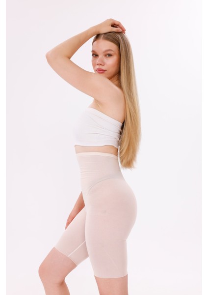 Freshness 0007 Lazer Kesim Tül Yüksek Bel Şort Korse