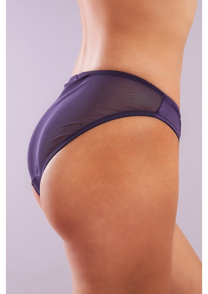 Golshan Giselle Mini Slip, Kadın Güpürlü Saten Mor Külot fırsatları