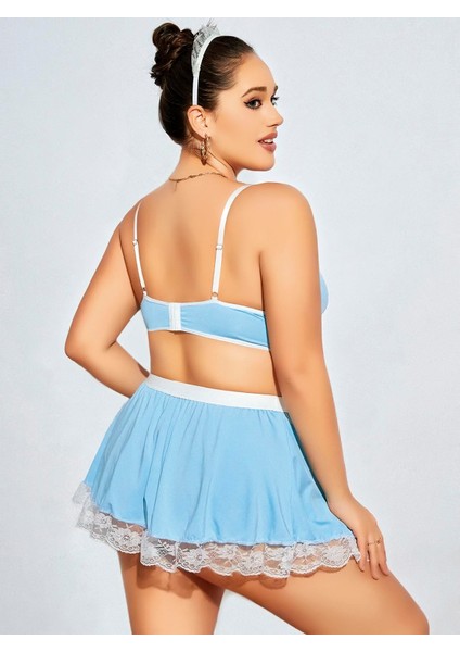 Mini Etekli Büyük Beden Fantezi Hizmetçi Kostümü fiyatları