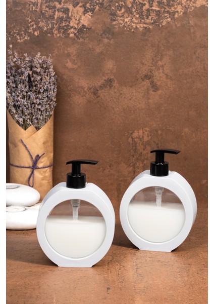 2 Adet Lüx Tezgah Üstü Oval Banyo Mutfak Sıvı Sabunluk | Banyo Mutfak Bulaşık Lavabo Deterjanlık