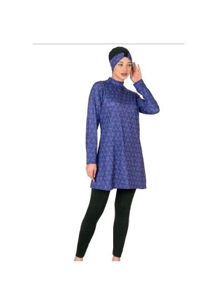 Fantasy 3409 Bayan Desenli Tesettür Mayo