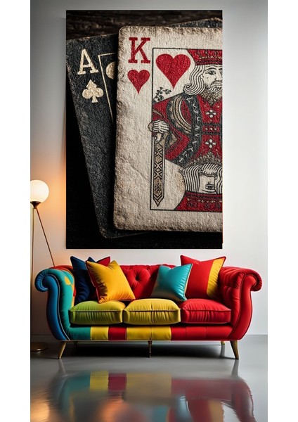Iskambil Kartları V11 Ev Duvar Salon Güzellik Salonu Ofis Dükkan Dekarasyon Kanvas Tablo