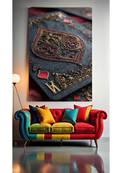 Siyah Iskambil Kartı V12 Ev Duvar Salon Güzellik Salonu Ofis Dükkan Dekarasyon Kanvas Tablo