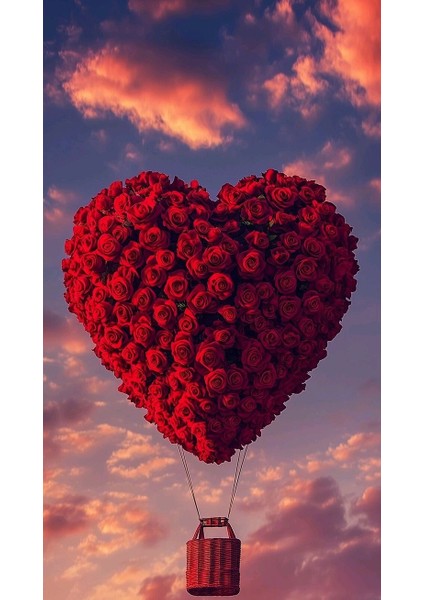 Aşkla Uçan Balon V1 Ev Duvar Salon Güzellik Salonu Ofis Dükkan Dekarasyon Kanvas Tablo fiyatları