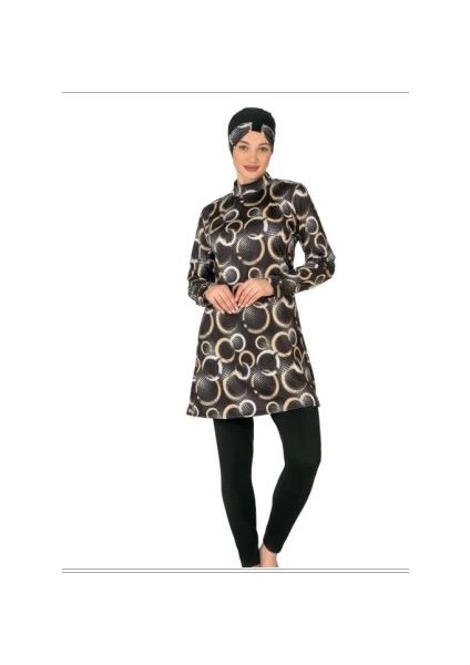 Fantasy 3414 Bayan Desenli Tesettür Mayo