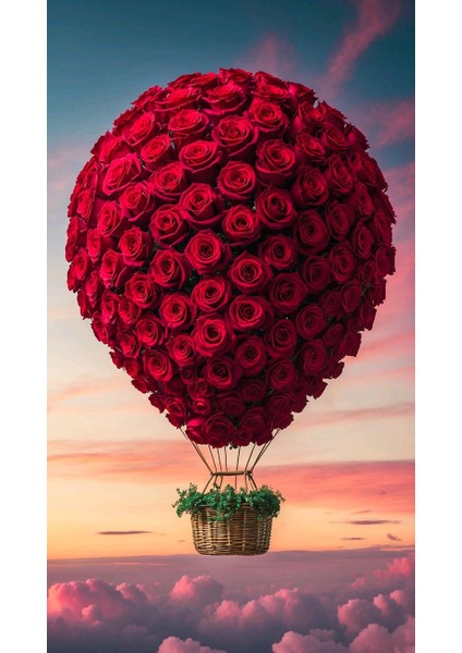 Aşkla Uçan Balon V2 Ev Duvar Salon Güzellik Salonu Ofis Dükkan Dekarasyon Kanvas Tablo fiyatları