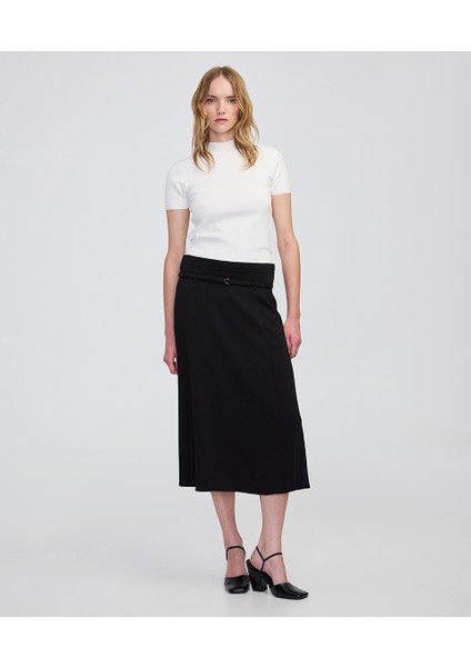Ince Kuşaklı Kloş Etek IW6250004143001