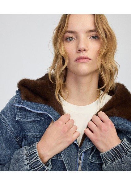 Suni Kürk Mix Denim Mont IW6250012207089 fiyatları