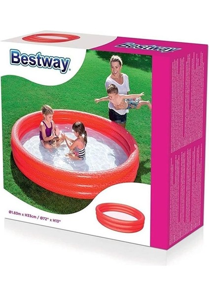51027 Üç Halkalı Renkli Şişme Havuz 183 X 33cm