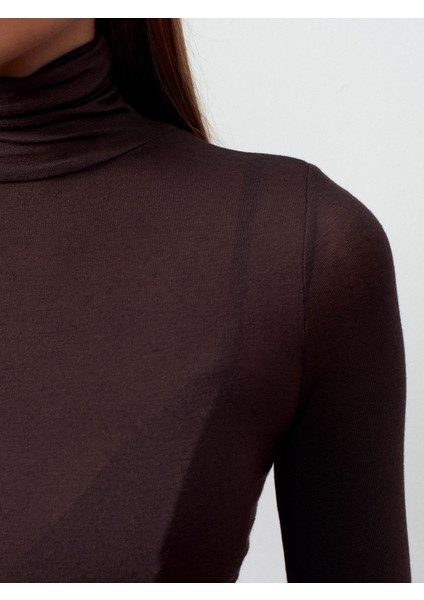 32277 Balıkçı Yaka Kaşmir Bluz-Kahve fırsatları